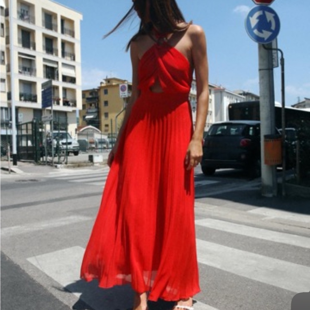 Zara Vibrant Red Maxi Dress